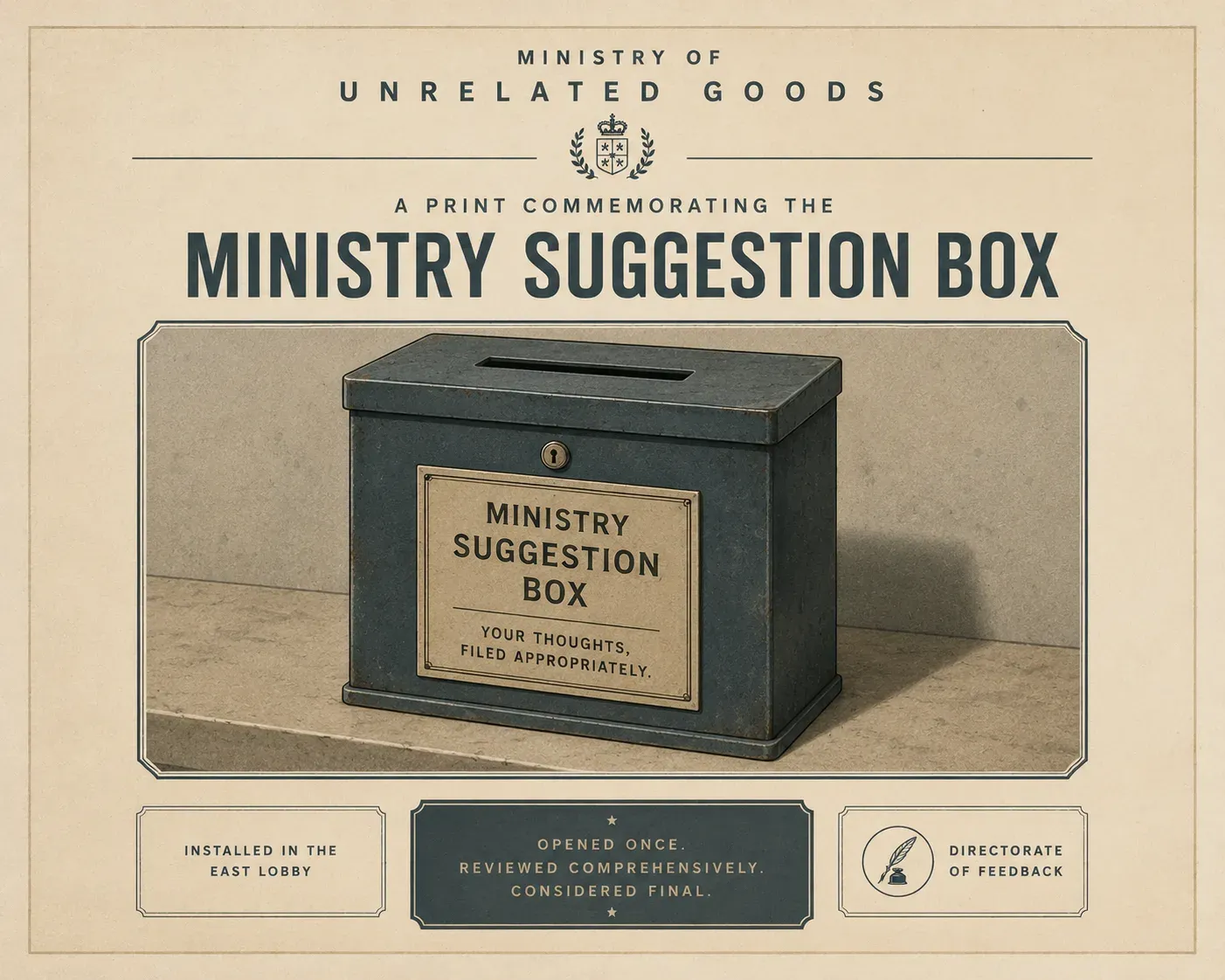 Commemorative Print: The Suggestion Box